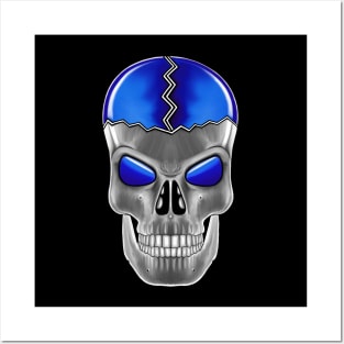 Dark blue skull with transparent background Posters and Art